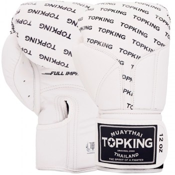 Top King "Full Impact Single Tone" Боксерские Перчатки Тайский Бокс White